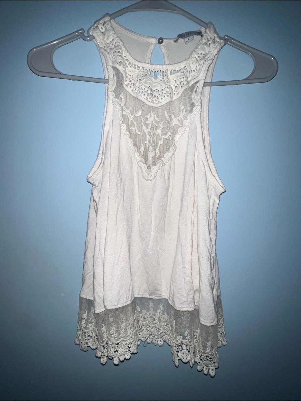 iris Cream Lace-Detail Sleeveless Camisole